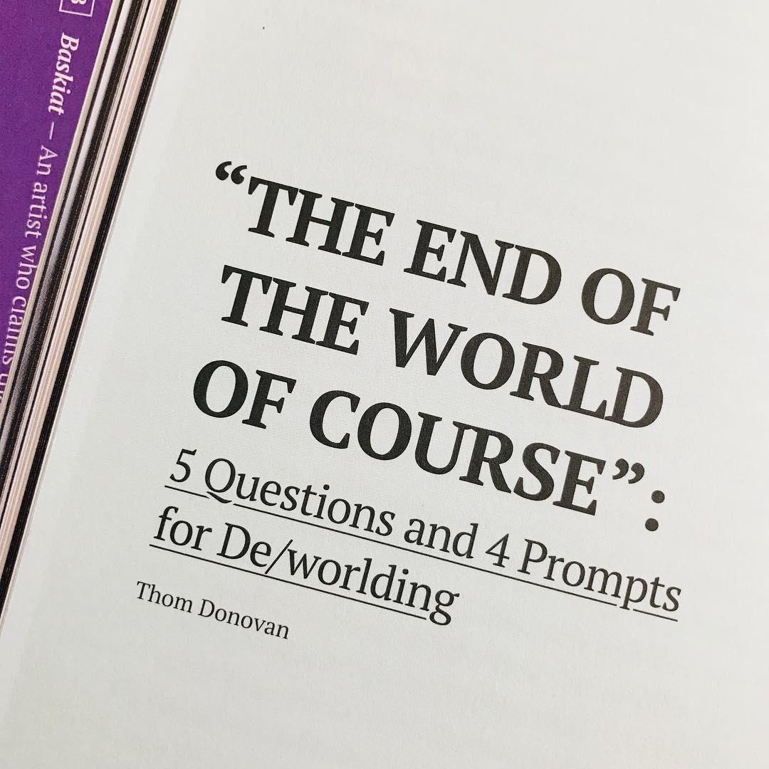 photo of issue 2 print thom donovan